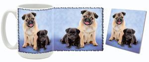 MugWorld Pug & Puppy Mug and Coaster Combo