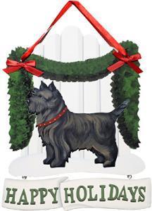Dandy Designs Brindle Happy Holidays Picket Fence Sign