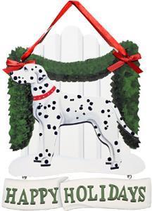 Dandy Designs Dalmatian Happy Holidays Picket Fence Sign