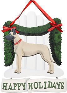 Dandy Designs Great Dane Happy Holidays Picket Fence Sign