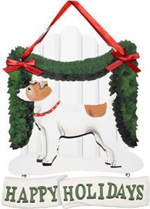 Dandy Designs Jack Russell Happy Holidays Picket Fence Sign