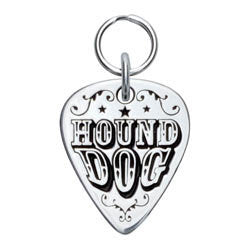Rockin' Doggie Hound Dog Sterling Silver Guitar Pick Dog Tag