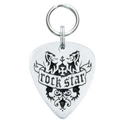 Rockin' Doggie Rock Star Pewter Guitar Pick Dog Tag