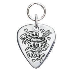 Rockin' Doggie Whole Lotta Love Sterling Silver Guitar Pick Dog Tag
