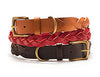 Mascot Signature Braided Red Leather Dog Collar