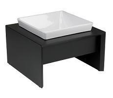 Meshidai Black Single Raised Pet Feeder