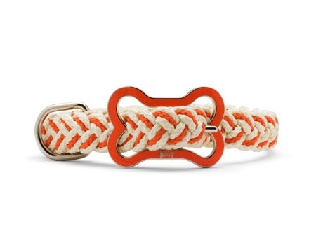 Mascot Sailor's Knot Naturals Orange & Natural Dog Collar