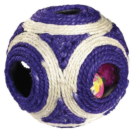 Purple Peek-A-Boo Sisal Ball Cat Toy