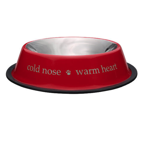 Cold Nose Warm Heart Stainless Steel Dog Bowls