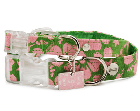 Mascot Aloha Green & Pink Dog Collar