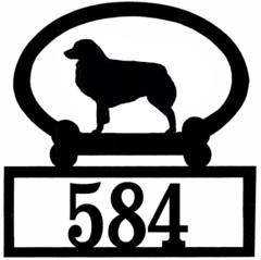 Sweeney Ridge Australian Shepherd Custom House Number Sign