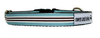 Owen & Olivia Baby Blue, Chocolate & White Dog Collar