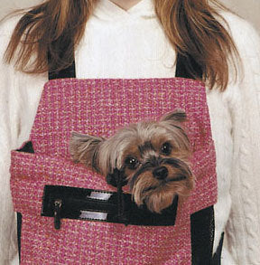 New York Dog Pink Boucle Front Pouch Dog Carrier