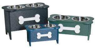 Recycled Plastic Box Style Raised Dog Feeders