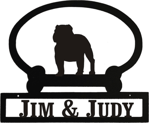 Sweeney Ridge English Bull Dog Custom Message Sign