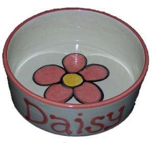 Paw Pottery Personalized Daisy Dog Bowl
