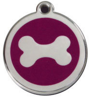 Red Dingo Stainless Steel & Enamel Dog Bone Dog ID Tag