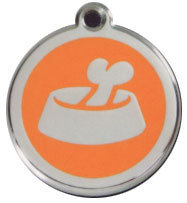 Red Dingo Stainless Steel & Enamel Bone In A Bowl Dog ID Tag