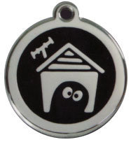 Red Dingo Stainless Steel & Enamel Dog House Dog ID Tag