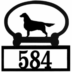 Sweeney Ridge Flat Coated Retriever Custom House Number Sign