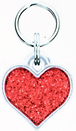 Rockin' Doggie Red Glitter Heart Dog Charm