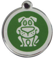 Red Dingo Stainless Steel & Enamel Happy Dog ID Tag