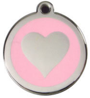 Red Dingo Stainless Steel & Enamel Heart Dog ID Tag