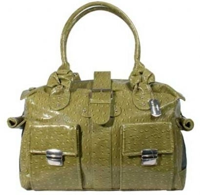 United K9s Knotted Buckle Dog Carrier - Green Faux Ostrich
