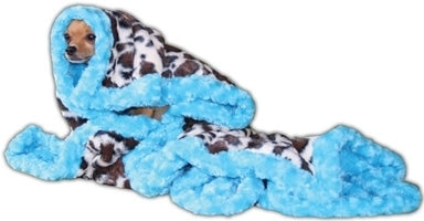 Pet Flys Turquoise & Leopard Cuddle Blanket