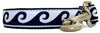 Owen & Olivia Navy & White Wave Dog Collar