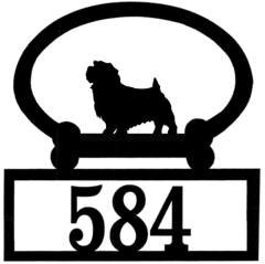 Sweeney Ridge Norfolk Terrier Custom House Number Sign