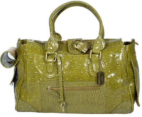 United K9s Padlock Dog Carrier - Green (Faux Ostrich)