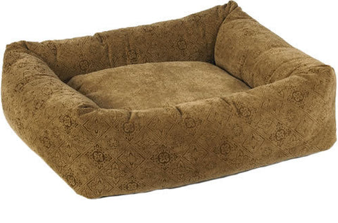 Bowsers Pecan Filigree Microvelvet Dutchie Dog Bed