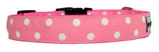 Owen & Olivia Pink & White Dots Dog Collar