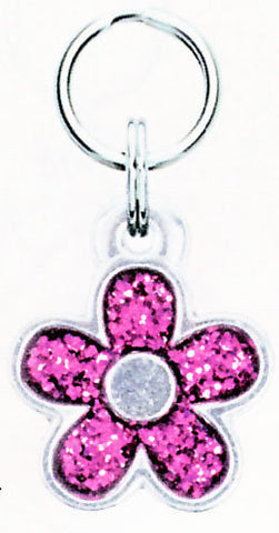 Rockin' Doggie Purple Glitter Flower Dog Charm