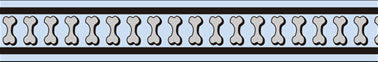 Red Dingo Reflective Bones Light Blue Dog Collar