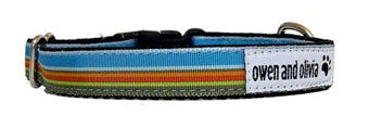 Owen & Olivia Sky Blue, Baby Blue & Tangerine Dog Collar