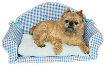 New York Dog Blue Gingham Sofa Bed
