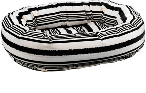 Bowsers Tuxedo Stripe Microvelvet Donut Dog Bed