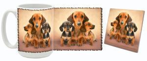 MugWorld Dachsund Mom & Pups Mug and Coaster Combo Style Two