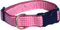 Up Country Pink Gingham Dog Collar