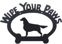 Sweeney Ridge Flat Coated Retriever Wipe Your Paws Sign
