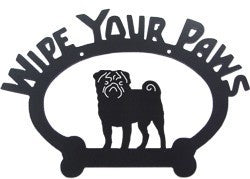 Sweeney Ridge Pug Wipe Your Paws Sign