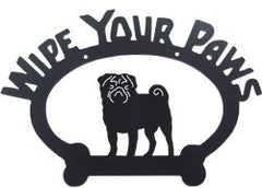 Sweeney Ridge Pug Wipe Your Paws Sign