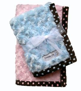 Dream On Curly Minky Dots Dog Blanket