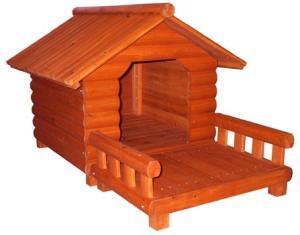 Merry Products Large Log Home With Porch Dog House