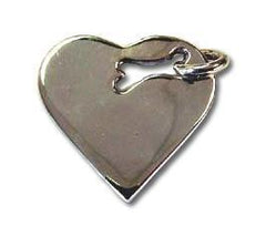 Silver Bones Sterling Heart With Cutout Bone Dog ID Tag