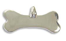 Silver Bones Sterling Silver Horizontal Bone ID Tag