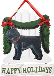 Dandy Designs Bouvier Happy Holidays Picket Fence Sign