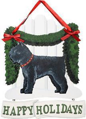Dandy Designs Bouvier Happy Holidays Picket Fence Sign